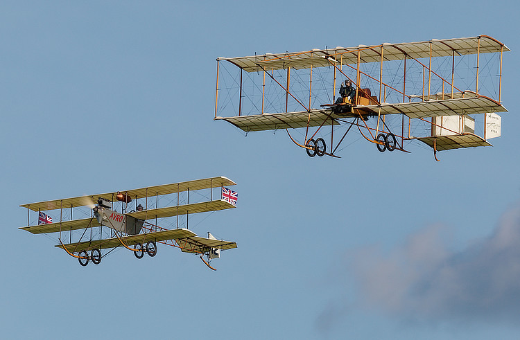 Bristol Boxkite and Avro Avro Triplane at Shuttleworth Premiere 2023